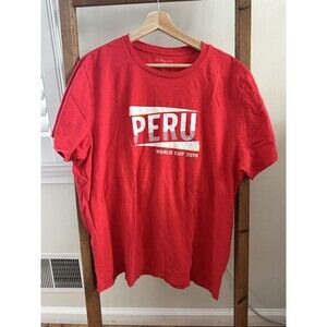 Official 2018 World Cup Peru T-shirt Football Soccer VINTAGE
